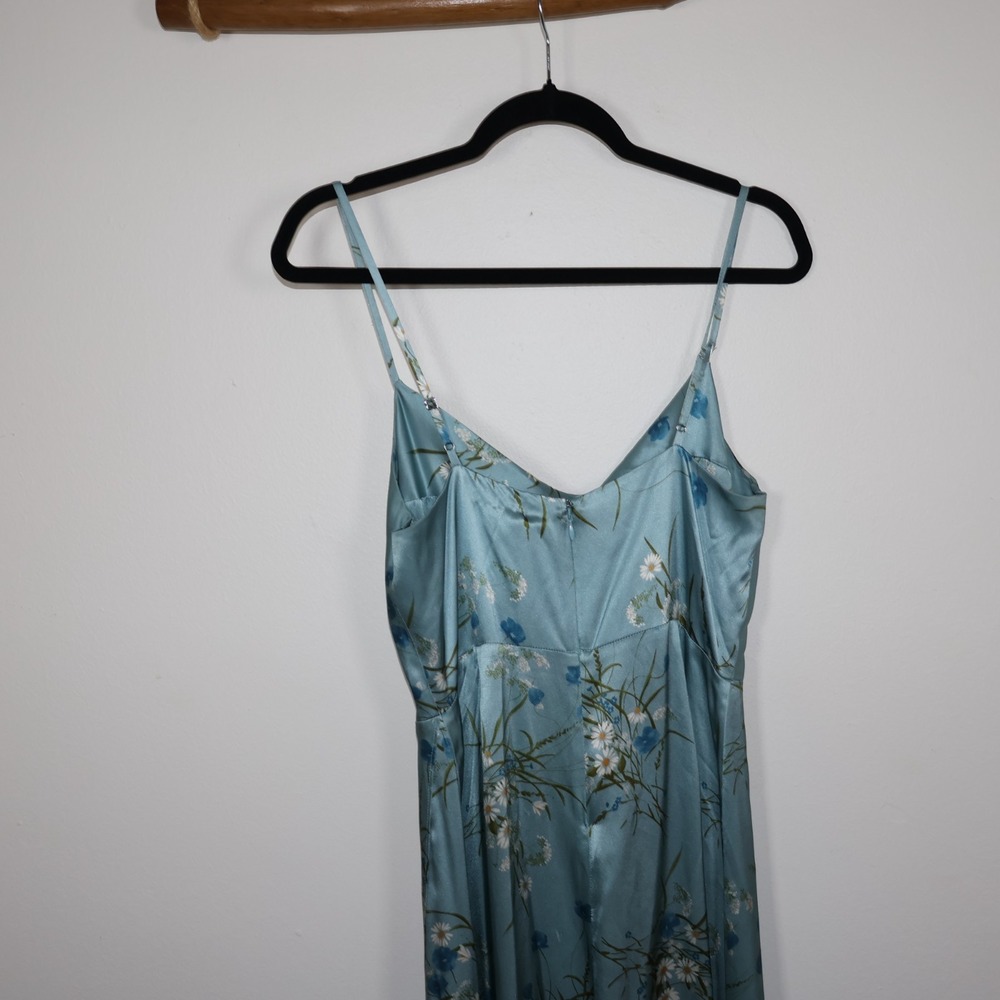 Reformation Dress Size 6 Blue Flora Devora Silk Lago Wedding Guest Bridesmaid - Picture 6 of 10
